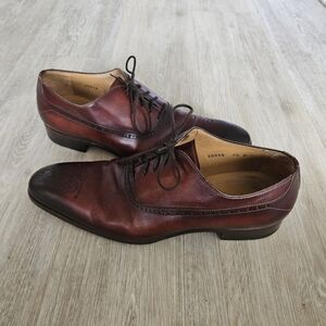 Magnanni Manolo Medallion Toe Oxford Cognac 20518 Men's Size 9.5
